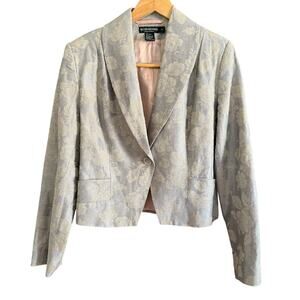 J. PETERMAN | Women's Linen Jacquard Single Button Evening Jacket Blazer Size 8